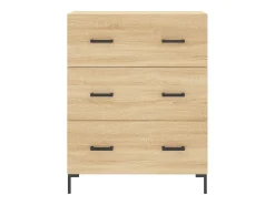 Aparador alto roble Sonoma 69,5x34x180 cm Madera de ingeniería