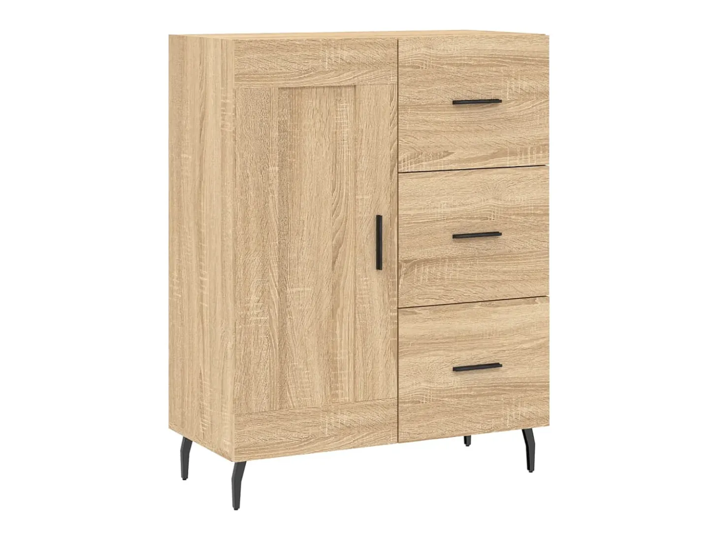 Aparador alto roble Sonoma 69,5x34x180 cm Madera de ingeniería