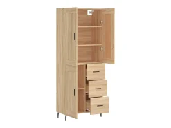 Aparador alto roble Sonoma 69,5x34x180 cm Madera de ingeniería