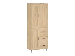 Aparador alto roble Sonoma 69,5x34x180 cm Madera de ingeniería