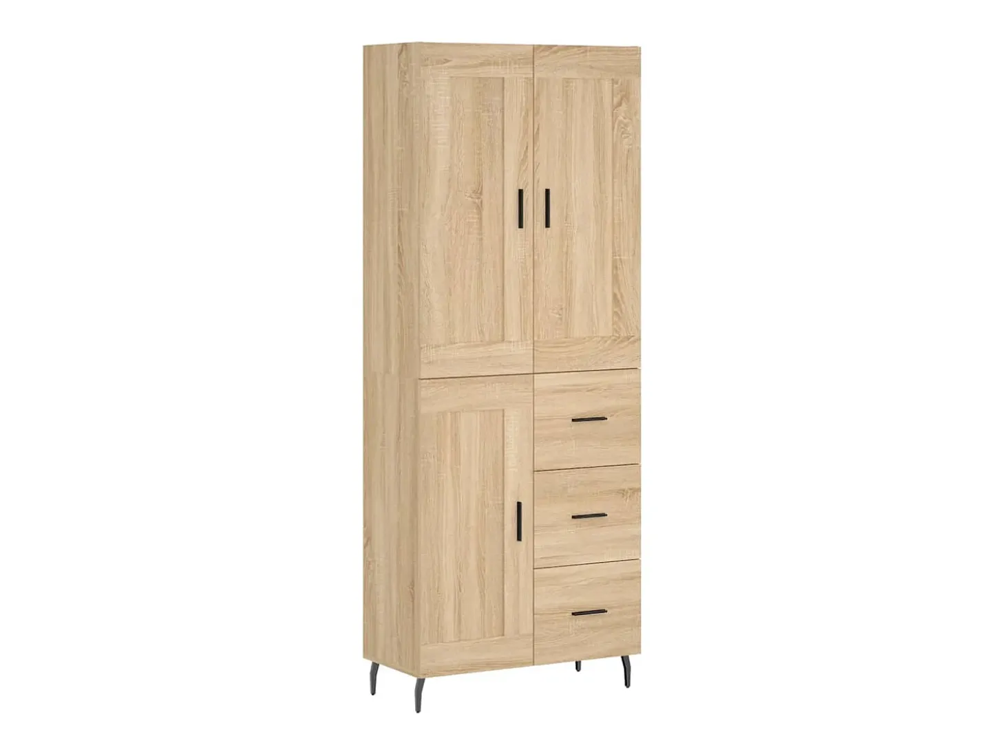 Aparador alto roble Sonoma 69,5x34x180 cm Madera de ingeniería