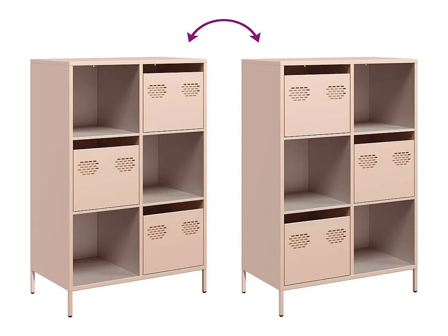 Aparador alto rosa 68x39x103,5 cm acero