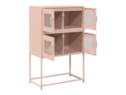Aparador alto rosa 68x39x107 cm acero