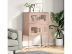 Aparador alto rosa 68x39x107 cm acero
