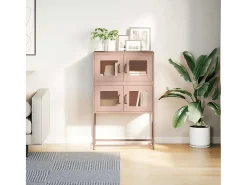 Aparador alto rosa 68x39x107 cm acero