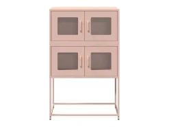 Aparador alto rosa 68x39x107 cm acero