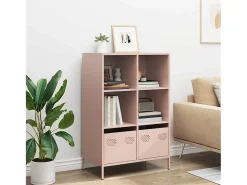 Aparador alto rosa 68x39x103,5 cm acero