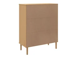Aparador alto SENJA aspecto de ratán madera marrón 90x40x112 cm