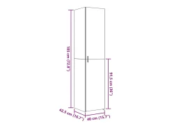 Aparador alto Sonoma gris 40x42,5x185 cm madera de ingeniería