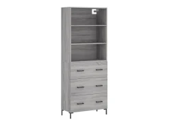 Aparador alto Sonoma gris 69,5x34x180 cm Madera de ingeniería