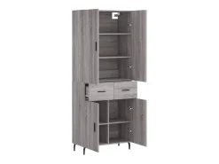 Aparador alto Sonoma gris 69,5x34x180 cm Madera de ingeniería