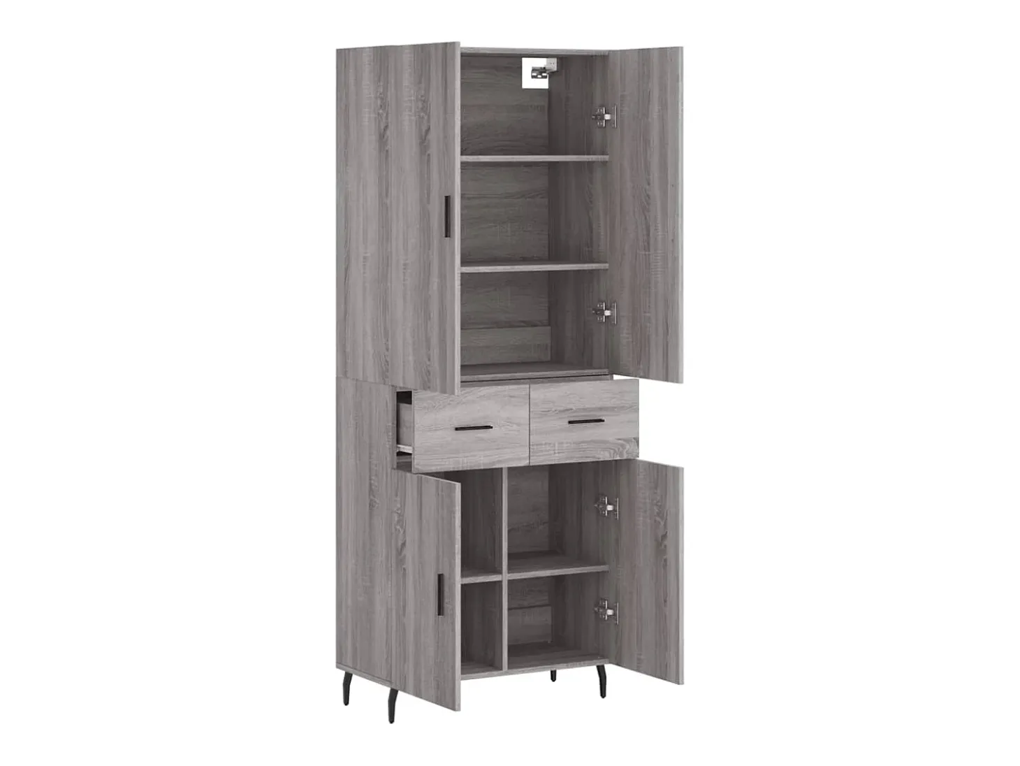 Aparador alto Sonoma gris 69,5x34x180 cm Madera de ingeniería