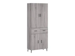 Aparador alto Sonoma gris 69,5x34x180 cm Madera de ingeniería