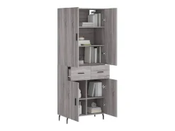 Aparador alto Sonoma gris 69,5x34x180 cm Madera de ingeniería