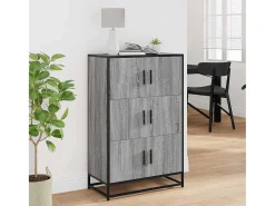 Aparador alto Sonoma gris 68x35x106,5 cm madera contrachapada y metal