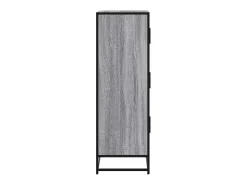 Aparador alto Sonoma gris 68x35x106,5 cm madera contrachapada y metal