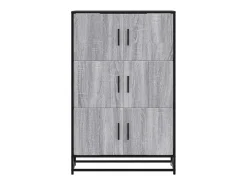 Aparador alto Sonoma gris 68x35x106,5 cm madera contrachapada y metal