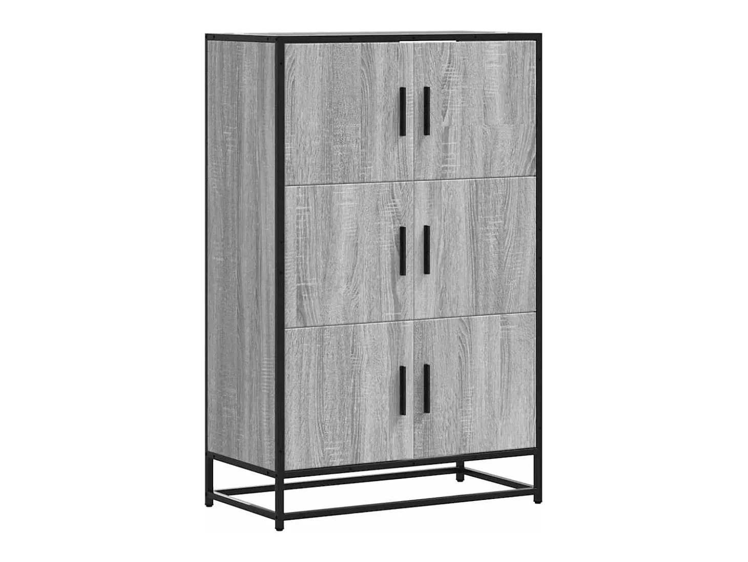 Aparador alto Sonoma gris 68x35x106,5 cm madera contrachapada y metal