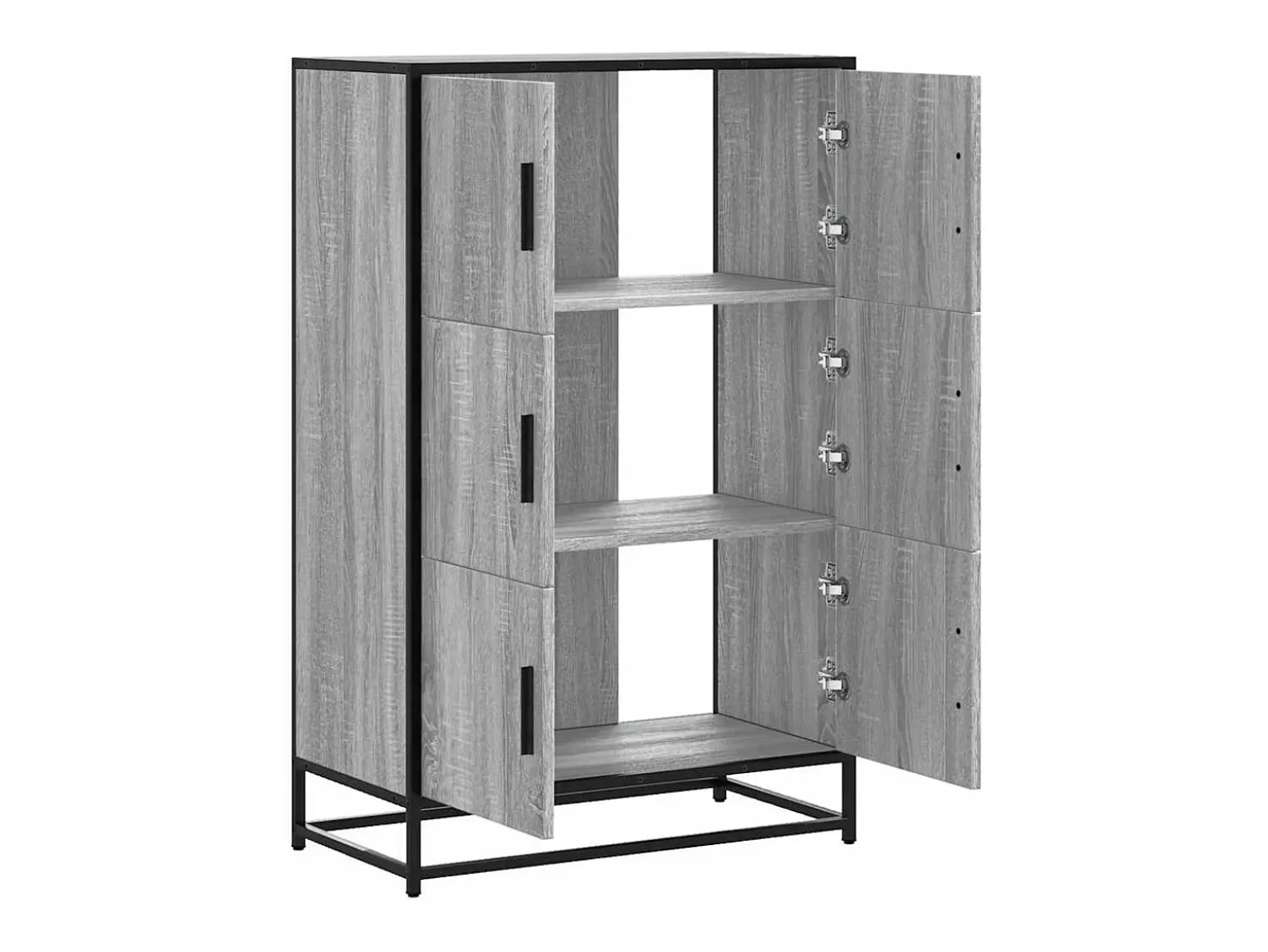 Aparador alto Sonoma gris 68x35x106,5 cm madera contrachapada y metal