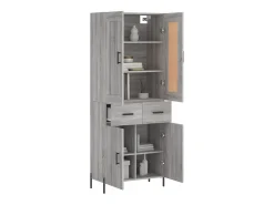 Aparador alto Sonoma gris 69,5x34x180 cm Madera de ingeniería