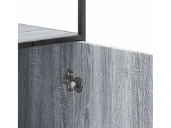 Aparador alto Sonoma gris 35,5x35x139 cm madera contrachapada metal