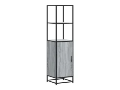Aparador alto Sonoma gris 35,5x35x139 cm madera contrachapada metal