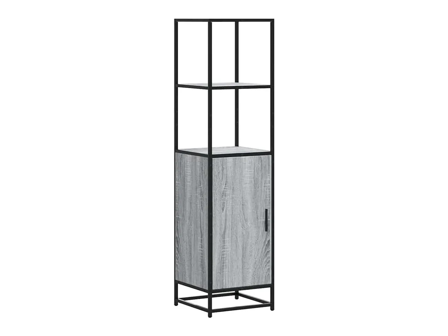 Aparador alto Sonoma gris 35,5x35x139 cm madera contrachapada metal