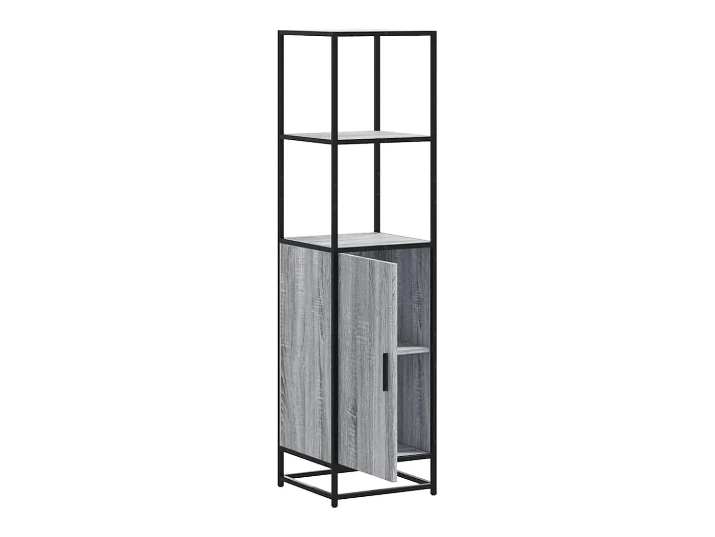 Aparador alto Sonoma gris 35,5x35x139 cm madera contrachapada metal