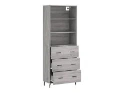 Aparador alto Sonoma gris 69,5x34x180 cm Madera de ingeniería