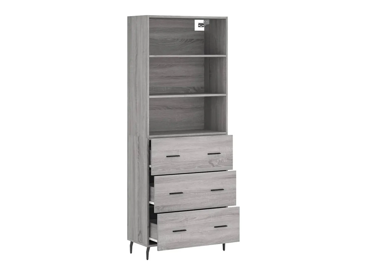 Aparador alto Sonoma gris 69,5x34x180 cm Madera de ingeniería