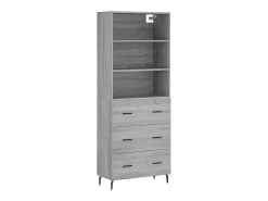 Aparador alto Sonoma gris 69,5x34x180 cm Madera de ingeniería