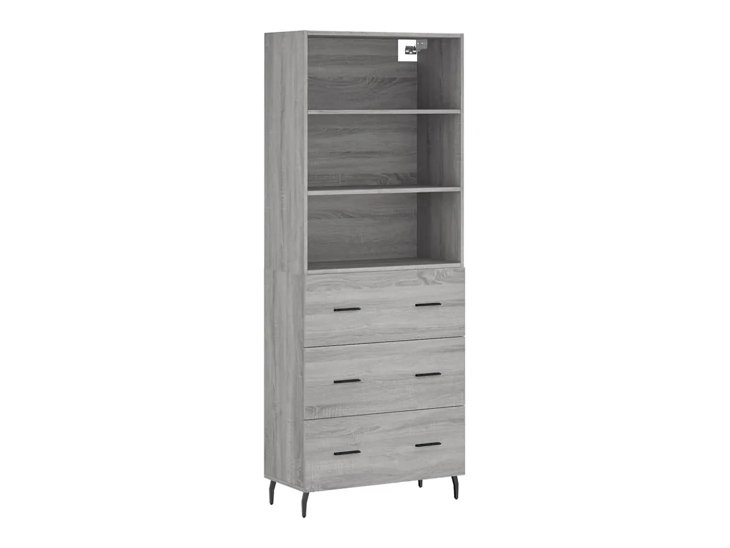Aparador alto Sonoma gris 69,5x34x180 cm Madera de ingeniería