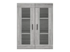Aparador alto Sonoma gris 69,5x34x180 cm Madera de ingeniería