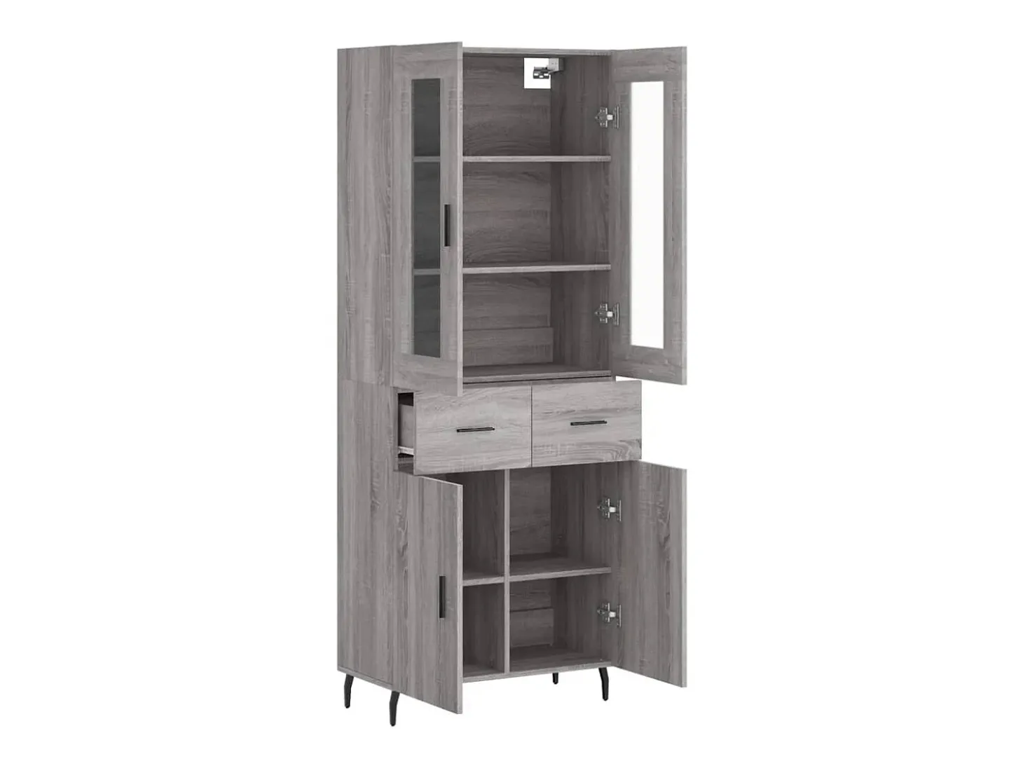 Aparador alto Sonoma gris 69,5x34x180 cm Madera de ingeniería