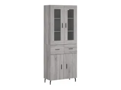 Aparador alto Sonoma gris 69,5x34x180 cm Madera de ingeniería