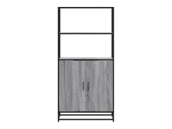 Aparador alto Sonoma gris 68x35x139 cm madera contrachapada y metal