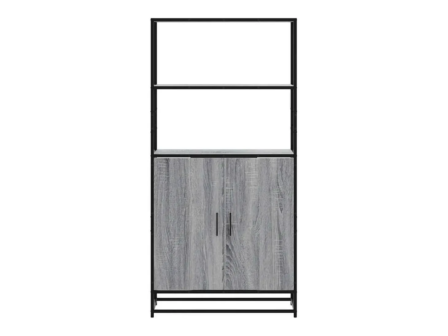 Aparador alto Sonoma gris 68x35x139 cm madera contrachapada y metal
