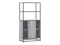 Aparador alto Sonoma gris 68x35x139 cm madera contrachapada y metal
