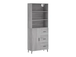Aparador alto Sonoma gris 69,5x34x180 cm Madera de ingeniería