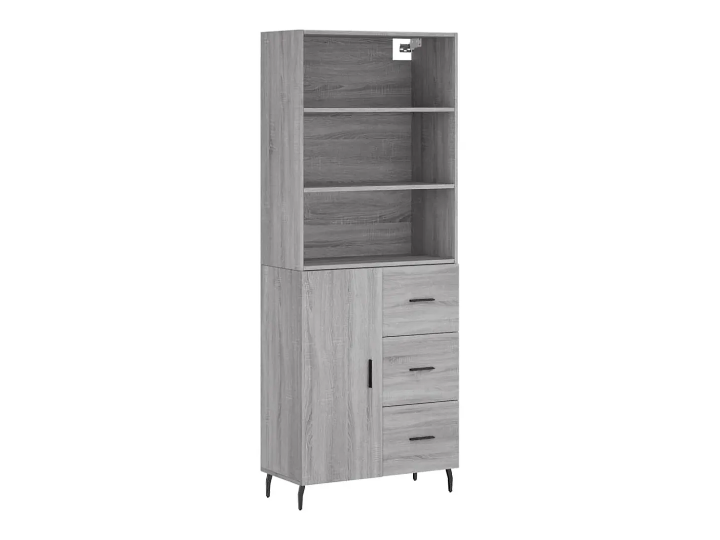 Aparador alto Sonoma gris 69,5x34x180 cm Madera de ingeniería