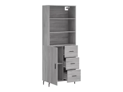 Aparador alto Sonoma gris 69,5x34x180 cm Madera de ingeniería