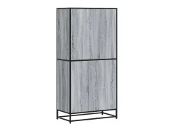 Aparador alto Sonoma gris 68x35x139 cm madera de ingeniería