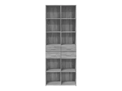Aparador alto Sonoma gris 70x42,5x185 cm madera de ingeniería
