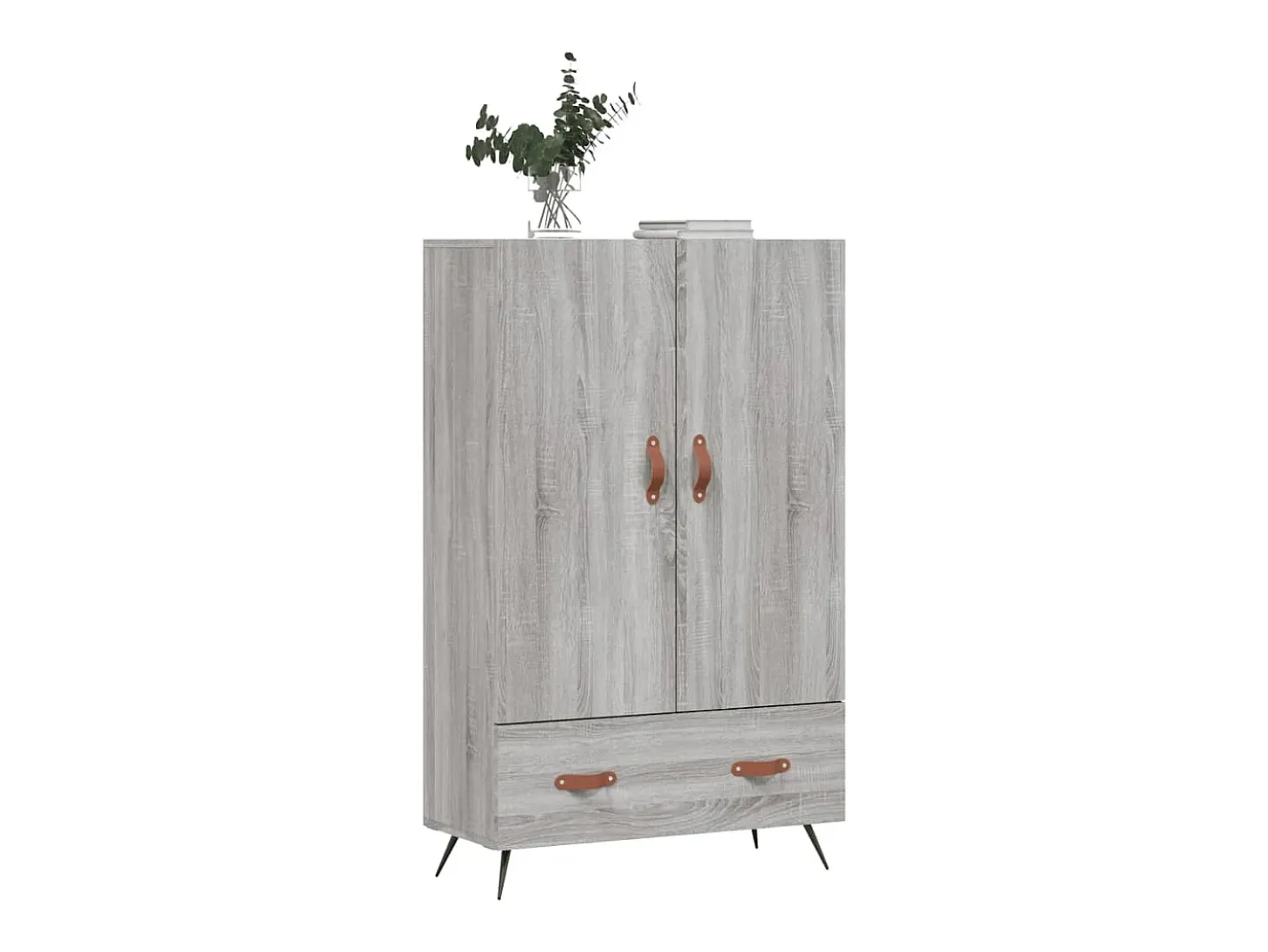 Aparador alto Sonoma gris 69,5x31x115 cm madera de ingeniería