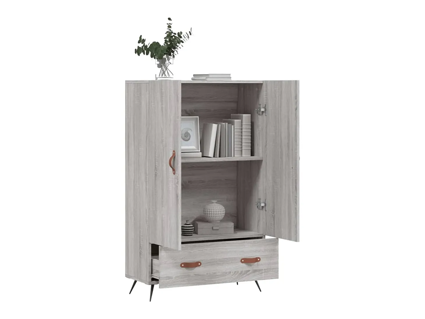 Aparador alto Sonoma gris 69,5x31x115 cm madera de ingeniería
