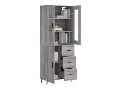 Aparador alto Sonoma gris 69,5x34x180 cm Madera de ingeniería