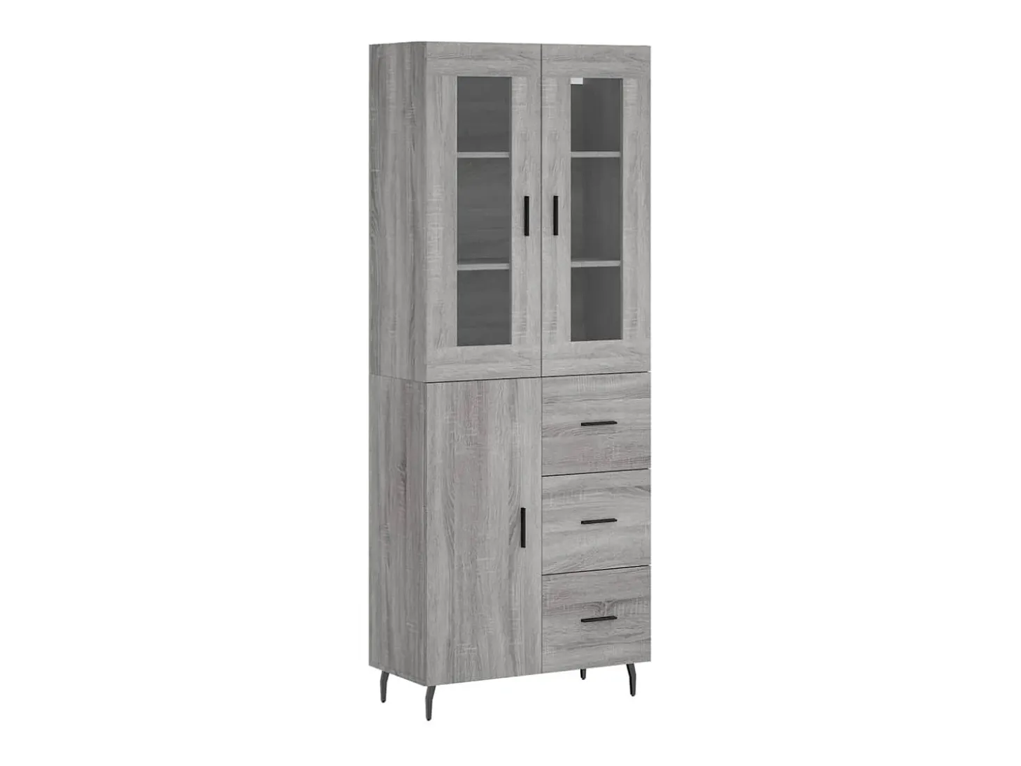 Aparador alto Sonoma gris 69,5x34x180 cm Madera de ingeniería