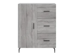 Aparador alto Sonoma gris 69,5x34x180 cm Madera de ingeniería