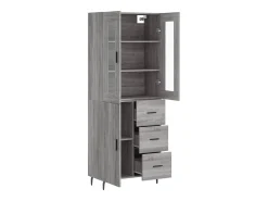Aparador alto Sonoma gris 69,5x34x180 cm Madera de ingeniería