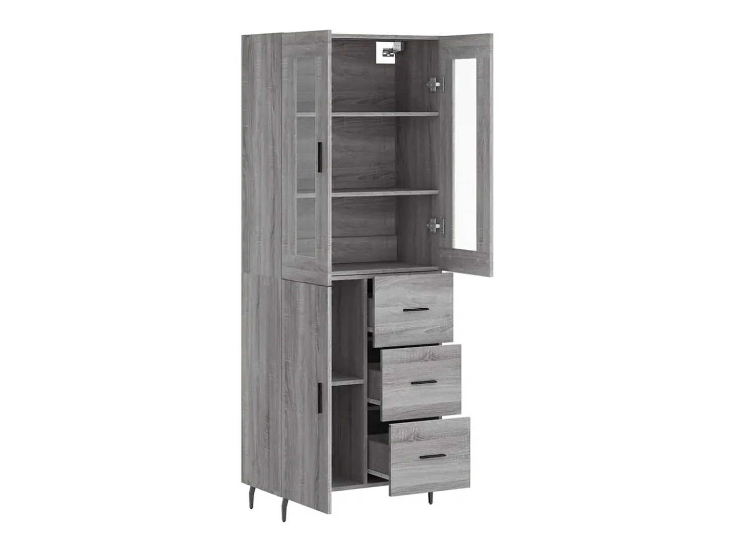 Aparador alto Sonoma gris 69,5x34x180 cm Madera de ingeniería